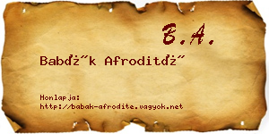 Babák Afrodité névjegykártya